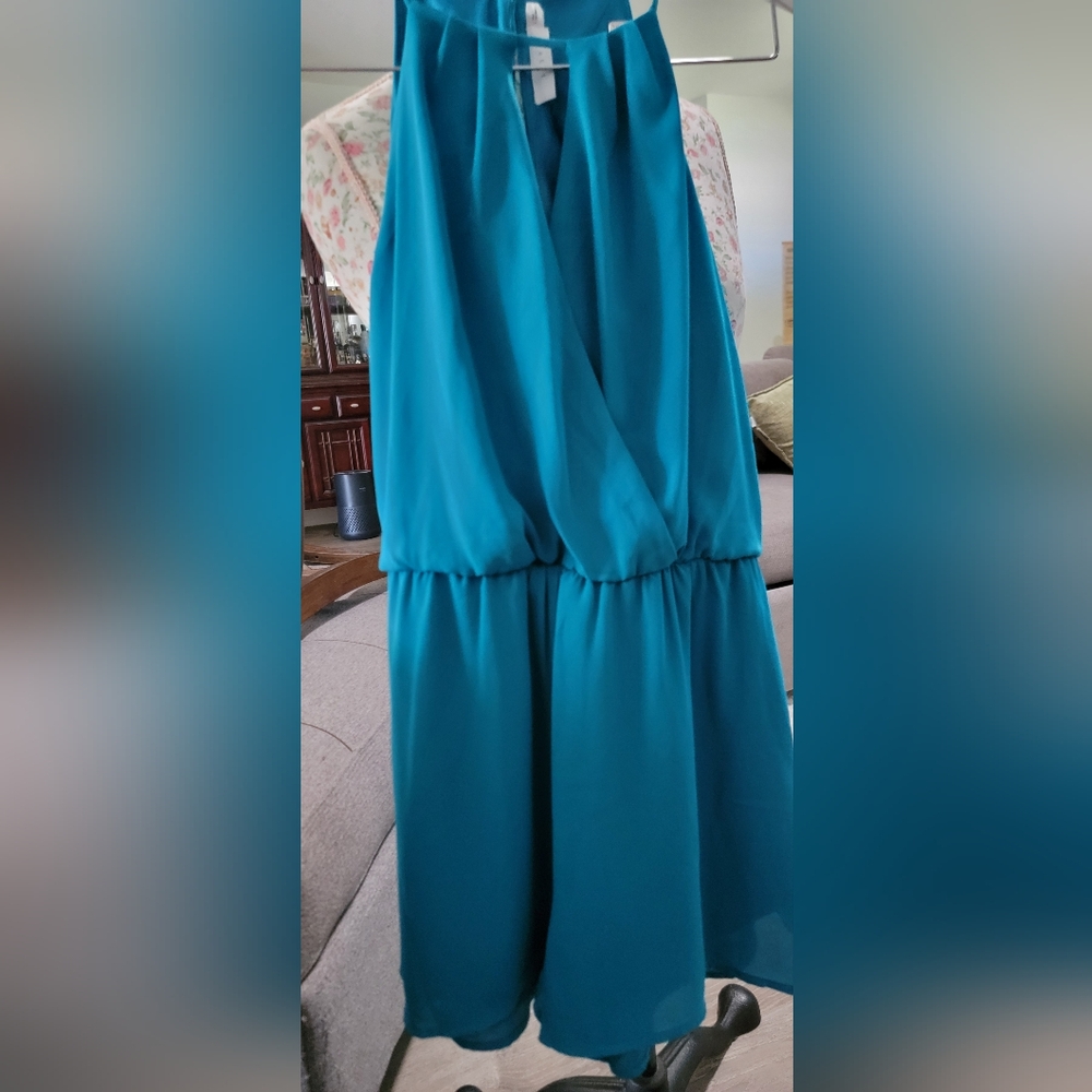 Lush Teal Sleeveless Romper Size Small